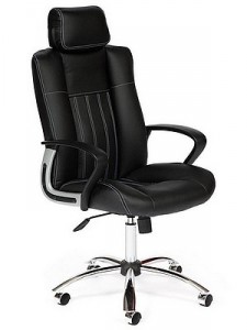 Чёрное кресло руководителя «OXFORD хром»