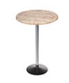 Стол для кафе с круглой столешницей Стив Стол ДСП 25мм HPL-пластик (цвет каркаса-серебр.металл.)